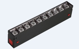 [DGPR-1026224] Lámpara Lineal Magnética LED p/Riel de 40mm de ancho con Rejilla, 16W, 10.63"(270mm), 4000K Blanco Natural, 100-260Vac, Dimmable, Instalación: Empotrar o Superficie, 38 Grados, Negra