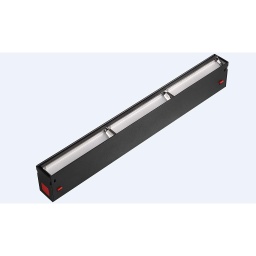 [DGPR-1026229] Lámpara Lineal Magnética LED tipo Wall Washer p/Riel de 40mm de ancho, 24W, 15.83"(402mm), 3000K Blanco Cálido, 100-260Vac, Dimmable, Instalación: Empotrar o Superficie, 35x70 Grados, Negra