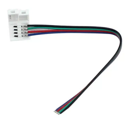 [DGPR-1026349] Conector p/Cinta LED RGB, SMD5050, para ancho (PCB) de 10mm, IP20, Incluye: Cable de un lado de 150mm