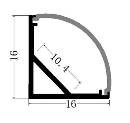 [DGPR-1026521] Perfil de Aluminio p/Cinta LED con PCB de 5-10mm, DG-SE1616B, Medidas: 16x16x2500mm, p/Superficie, esquina, incluye: difusor opal con nivel de transparencia de un 65%, 2 tapas terminales y 4 clips, Plateado