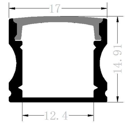 [DGPR-1026554] Perfil de Aluminio p/Cinta LED con PCB de 5-10mm, DG-S1714, Medidas: 17x14.91x2500mm, p/Superficie, incluye: difusor opal con nivel de transparencia de un 65%, 2 tapas terminales y 4 clips, Plateado