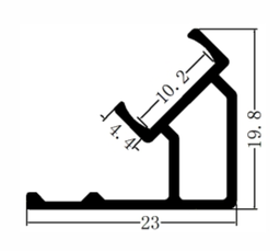 [DGPR-1026694] Perfil de Aluminio DG-2319 p/Tubo de silicona de Cinta LED con PCB de 8mm, Medidas: 23x19.8x2500mm, Incluye: 5 clips, IP65, Plateado