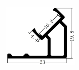 [DGPR-1026696] Perfil de Aluminio DG-2319 p/Tubo de silicona de Cinta LED con PCB de 8mm, Medidas: 23x19.8x2500mm, IP65, Plateado