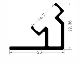 [DGPR-1026700] Perfil de Aluminio DG-2622 p/Tubo de silicona de Cinta LED con PCB de 12mm, Medidas: 26x22.36x2500mm, Incluye: 5 clips, IP65, Plateado