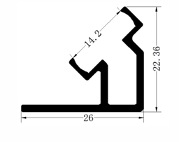 [DGPR-1026701] Perfil de Aluminio DG-2622 p/Tubo de silicona de Cinta LED con PCB de 12mm, Medidas: 26x22.36x2500mm, IP65, Plateado