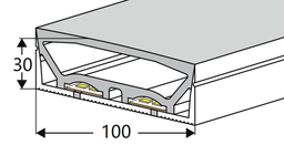 [DGPR-1026739] Tubo de Neón de 5mts, DG-10030 para Cinta LED de ancho (PCB) 20mmx2, Dimensiones: 100x30x5000mm, Material: Silicona, IP65