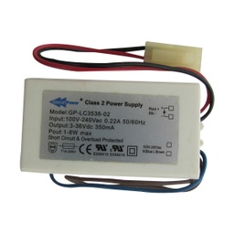 [DGPR-1026761] Driver p/Lámpara LED, IP65, 1-8W, 100-240Vac, Output: 3-36Vdc, 350mA