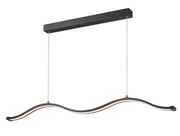 [DGPR-1026789] Lámpara LED Decorativa Colgante, DG50346P, 48W, 4000K Blanco Natural, 85-265Vac, Dimensiones: 1200x60x1500mm, IP20, Negra con dorado
