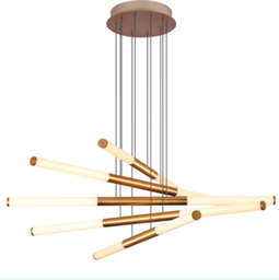 [DGPR-1026795] Lámpara LED Decorativa Colgante, DG50652P, 72W, 4000K Blanco Natural, 85-265Vac, Dimensiones: 900x900x1500mm, IP20, Dorado