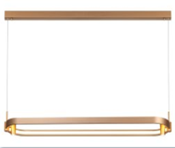[DGPR-1026810] Lámpara LED Decorativa Colgante, DG61380P, 60W, 4000K Blanco Natural, 85-265Vac, Dimensiones: 1120x220x1500mm, IP20, Dorado