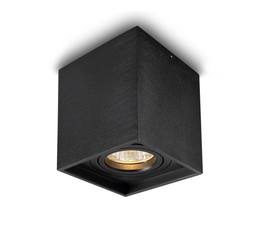 [DGPR-1026852] Aplique de Techo (Cajetín) Cuadrado p/Bombilla, DG-5649, Base: GU10, Dimensiones: 80x80x85mm, Negro