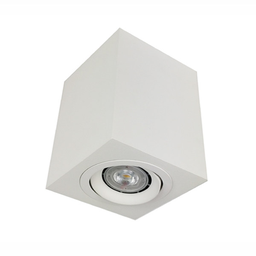 [DGPR-1026853] Aplique de Techo (Cajetín) Cuadrado p/Bombilla, DG-5649, Base: GU10, Dimensiones: 80x80x85mm, Blanco