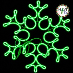 [DGPR-1027269] Adorno Navideño en Neón LED p/exterior tipo Copo de Nieve, 78W, Verde, 110Vac, Dimensiones: 55x48cm, Incluye Power