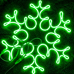 [DGPR-1027269] Adorno Navideño en Neón LED p/exterior tipo Copo de Nieve, 78W, Verde, 110Vac, Dimensiones: 55x48cm, Incluye Power
