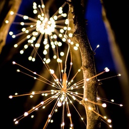 [DGPR-1027302] Decoración Navideña LED tipo Fireworks p/Exterior, 0.3W, 2700K Blanco Cálido, con batería, 8 funciones y control remoto, IP65, No incluye baterías