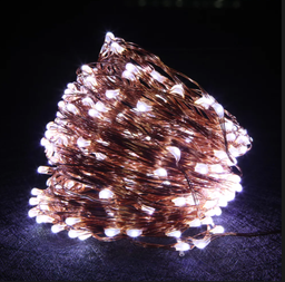 [DGPR-1027316] Extensión Navideña LED p/Exterior Vintage, 1.5W, 6000K Blanco Frío Flash, 100LED/10Metros, 110Vac, con Cable color cobre, Conectable