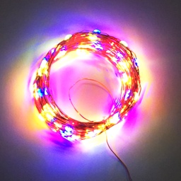 [DGPR-1027322] Extensión Navideña LED p/Interior Vintage, 1.5W, 4 colores, 100LED/10Metros, 110Vac, con Cable color cobre y Control Remoto RF