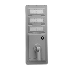 [DGPR-1027375] Lámpara Solar de Calle LED de 80W con Panel Integrado de18V, SMD3030, 6000K Blanco Frío, 140x70 Grados, Con Batería de Litio 120AH,  3.2V, IP65, Gris