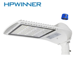 [DGPR-1027402] Lámpara de Calle LED Modular T85D-N4 con Cristal, Desconector Eléctrico y Base de 3 Pin, 215W, 3000K Blanco Cálido, 2111, 4x28pcs, Type II Medium, LUXEON 3030, 100-277Vac, Dimmable de 0-10Vdc, Supresor de pico externo de 20KV/10KA, adaptador 40-50mm, IP68, Gris