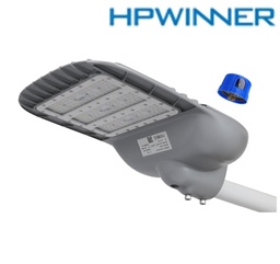 [DGPR-1027409] Lámpara de Calle LED Modular T33D-N3 con Base de 3 Pin, 150W, 3000K Blanco Cálido, 2109, 3x28pcs, Type III Medium, LUXEON 5050, 100-277Vac, Dimmable de 0-10Vdc, Supresor de pico externo de 20KV/10KA, adaptador 40-50mm, IP68, Gris