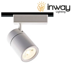 [DGPR-1027460] Lámpara de Riel (Track light) tipo COB de 2 cables, 15W, 4000K Blanco Natural, 100-260Vac, IP20, 38 Grados, Blanco, Dimensiones: Φ73x100mm