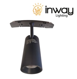 [DGPR-1027523] Lámpara de Superficie Magnética LED tipo Arco Spotlight p/Riel de 20mm de ancho, 5W, 4000K Blanco Natural, 48Vdc, Diámetro: 38mm, Instalación: Empotrar o Superficie, 36 Grados, Negra