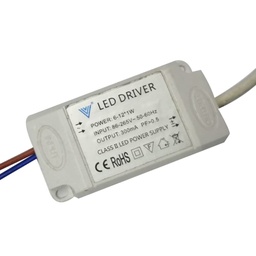 [DGPR-1027645] Driver p/Lámpara LED, IP20, 6-12W, 86-265Vac, Output: 300mA, PF&gt;0.5