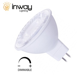 [DGPR-1027656] Bombilla LED Dicroica COB, 5W, CW 6000K, GU5.3/MR16, 110Vac, Dimmable IP20, 30 Grados, Dimensiones: Ф50x60mm