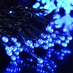 [DGPR-1027774] Extensión Navideña LED p/Exterior, 4W, Azul + CW 6000K Flash, 100LED/5Metros, 110Vac, Con cable verde de 1.5mm, IP55, No incluye power