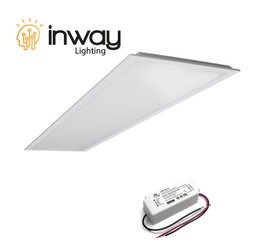 [DGPR-1027794] Kit Panel LED Rectangular de Luz Directa (BackLit), p/Empotrar, 72W (2x36W), 24"x48" (600x1200mm), 6000K/6500K Blanco Frío, 100-277Vac, Borde Blanco, IP20
