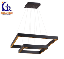 [DGPR-1028079] Lámpara LED Decorativa Colgante, DG51261P, 144W, 4000K Blanco Natural, 85-265Vac, Dimensiones: (926+623)x1500mm, IP20, Negro