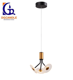 [DGPR-1028093] Lámpara LED Decorativa Colgante, DG60340P, 16W, 4000K Blanco Natural, 85-265Vac, Dimensiones: 300x300x1500mm, IP20, Negro con Dorado