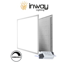 [DGPR-1028109] Kit Panel LED Cuadrado de Luz Directa (BackLit) p/Empotrar, 40W, 3000K Blanco Cálido, 4000Lm, 90-140Vac, 24"x24"(600x600mm), Dimmable, Borde Blanco