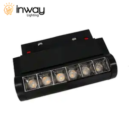 [DGPR-1028173] Lámpara Magnética LED p/Riel de 20mm de ancho con Rejilla / Ajustable, 6W, 4.88"(124mm), 4000K Blanco Natural, 48Vdc, Instalación: Empotrar o Superficie, 24 Grados, Negra