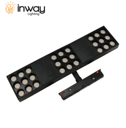 [DGPR-1028178] Lámpara Magnética LED tipo Spot Light p/Riel de 20mm de ancho con Rejilla, 27W, 11.02&quot;(280mm), 4000K Blanco Natural, 48Vdc, Instalación: Empotrar o Superficie, 24 Grados, Negra
