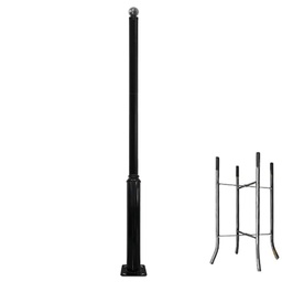 [DGPR-1028667] Poste Redondo TOP Mounted, color negro p/Luminaria tipo Garden Light, Largo: 4Mts, con medida en la parte superior de 57mm, Incluye: base de sujeción 180x180x400mm y tornillería