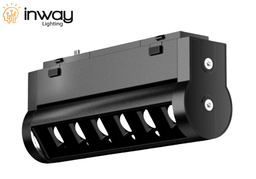 [DGPR-1028696] Lámpara Slim Magnética LED p/Riel de 27mm de ancho con Rejilla / Ajustable, 6W, 5&quot;(127mm), 4000K Blanco Natural, 48Vdc, Instalación: Empotrar o Superficie, 24 Grados, Negra