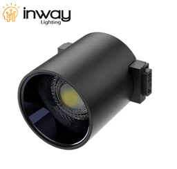 [DGPR-1028700] Lámpara Slim Magnética LED tipo Mini Spot Light Circular p/Riel de 27mm de ancho, 8W, 4000K Blanco Natural, 48Vdc, Diámetro: 55mm, Instalación: Empotrar o Superficie, 60 Grados, Negra