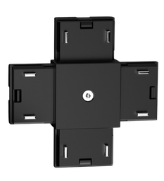[DGPR-1028713] Conector en Cruz, p/Riel de Superficie 27mm de ancho de Lámpara Slim Magnética de 2 cables, 48Vdc, Negro