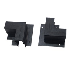 [DGPR-1028747] Conector Horizontal en L p/Riel de Empotrar / Masillable de 1 Metro p/Lámpara Magnética, 2 cables, 48Vdc y 20mm de ancho, Negro