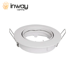 [DGPR-1028782] Base Circular p/Empotrar Bombilla, Dirigible, Dimensiones: Φ92x25mm, Blanco, Incluye zócalo GU10