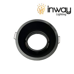 [DGPR-1028784] Base Circular p/Empotrar Bombilla, Dirigible, Dimensiones: Φ93x42mm, Negro, Incluye zócalo GU10