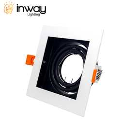 [DGPR-1028786] Base Cuadrada p/Empotrar Bombilla, Dirigible, Dimensiones: 119x119x37mm, Blanco, Incluye zócalo GU10