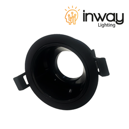 [DGPR-1028790] Base Circular con Reflector Negro p/Empotrar Bombilla, Dimensiones: Φ87x48mm, Negro, Incluye zócalo GU10