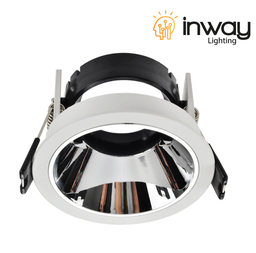 [DGPR-1028790] Base Circular con Reflector Negro p/Empotrar Bombilla, Dimensiones: Φ87x48mm, Negro, Incluye zócalo GU10
