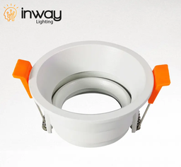 [DGPR-1028795] Base Circular p/Empotrar Bombilla, Dirigible, Dimensiones: Φ78x39mm, Blanco, Incluye zócalo GU10