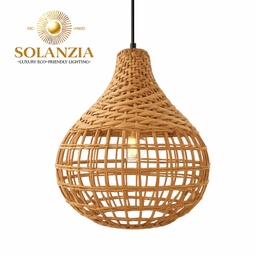 [DGPR-1028810] Lámpara Decorativa Artesanal, Rayón de Sol, Colgante, E27, Dimensiones: Φ325xH350mm, Material: Rattan