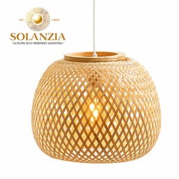 [DGPR-1028811] Lámpara Decorativa Artesanal, Trenzas de Luz, Colgante, E27, Dimensiones: Φ335xH265mm, Material: Bamboo