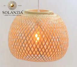 [DGPR-1028811] Lámpara Decorativa Artesanal, Trenzas de Luz, Colgante, E27, Dimensiones: Φ335xH265mm, Material: Bamboo