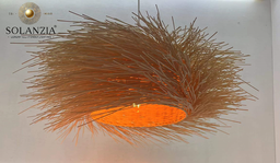 [DGPR-1028814] Lámpara Decorativa Artesanal, Encanto Rústico, Colgante, E27, Dimensiones: Φ530xH185mm, Material: Rattan